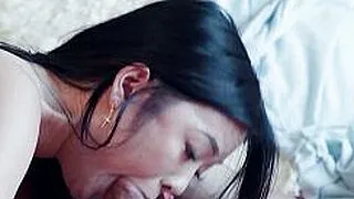 Petite asian teen Lulu Chu rewarding her big cocked boyfriends courage