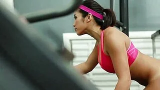 TheRealWorkout Busty Asian gym babe tight pussy fucked