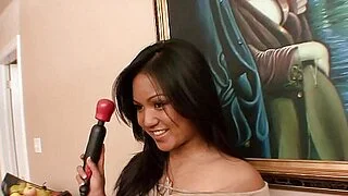Sexy young asian exotic girl Lana Violet with perfect tits gets her shaved pussy fucked hard