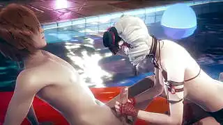 Hentai Seksi Kız Havuzda El İşi ve Cinsel İlişki - Asyalı Japon Manga Anime Hentai 3D Porno