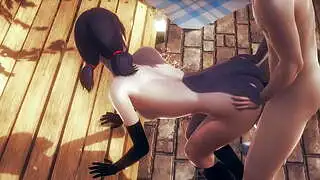 瓢虫少女Hentai - 在公园里被黑猫诺尔手淫并射精 - 日本亚洲漫画动漫游戏色情