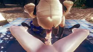 原神ヘンタイ - POV フィッシュルのフェラチオと顔への射精 - 日本のアジア漫画アニメゲームポルノ