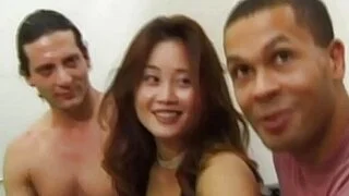 Asian Cutie Fucked by Two Guys